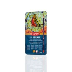 Derwent Inktense Watercolour Ink Pencils - Tin Of 12 Assorted Pencils 11 Derwent Inktense Watercolour Ink Pencils - Tin Of 12 Assorted Pencils -Painting Supplies 0700928 Derwent Inktense Pencils Tin 12 Hero