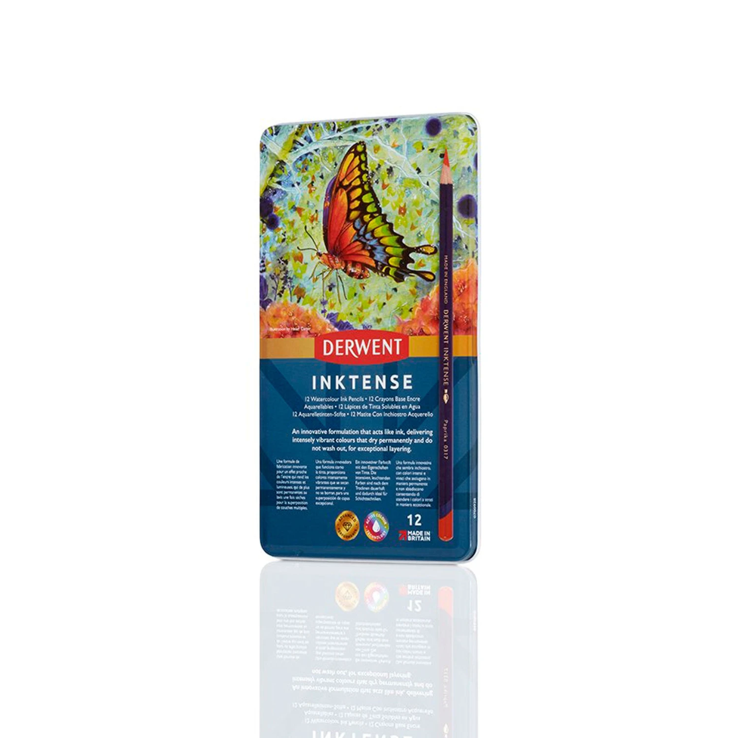 Derwent Inktense Watercolour Ink Pencils - Tin Of 12 Assorted Pencils 6 Derwent Inktense Watercolour Ink Pencils - Tin Of 12 Assorted Pencils - Image 4