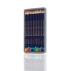 Derwent Inktense Watercolour Ink Pencils - Tin Of 12 Assorted Pencils 12 Derwent Inktense Watercolour Ink Pencils - Tin Of 12 Assorted Pencils -Painting Supplies 0700928 Derwent Inktense Pencils Tin 12 Open No Lid
