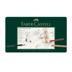 Faber-Castell Pitt Monochrome Sets -Painting Supplies 112977 Pitt Monochrome set tin of 33 High Res 55251