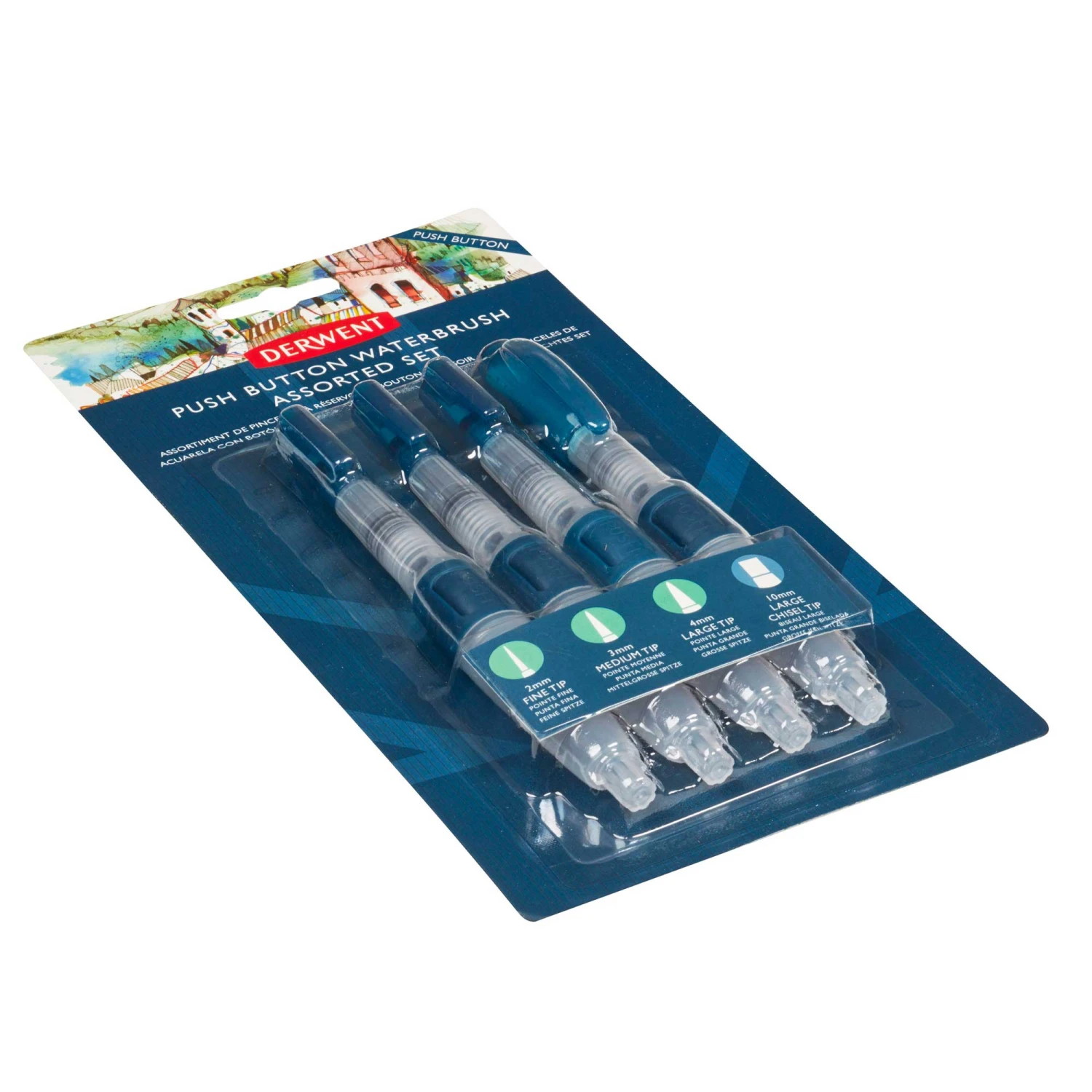 Derwent Push Button Waterbrush Assorted - Set Of 4 6 Derwent Push Button Waterbrush Assorted - Set Of 4 - Image 4