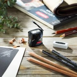 Derwent Twin Hole Sharpener 10 Derwent Twin Hole Sharpener -Painting Supplies 2306123 Twin Hole Pencil Sharpener Lifestyle 2
