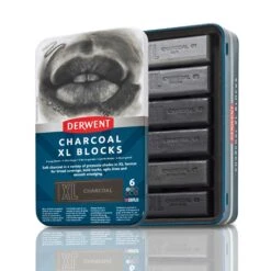Derwent Charcoal XL Blocks Tin Of 6 9 Derwent Charcoal XL Blocks Tin Of 6 -Painting Supplies 2306196 Derwent Charcoal XL Blocks Tin 6 Hero Open Pack