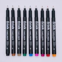 Frisk Coloured Fineliners - Set Of 9 Assorted Colours - 0.5mm -Painting Supplies 291881 Coloured 0.5 Pens