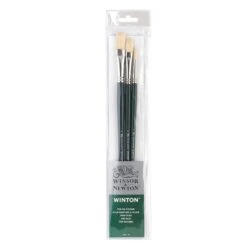 Winsor & Newton Winton Long Handled Hog Brush - 3 Brush Wallet