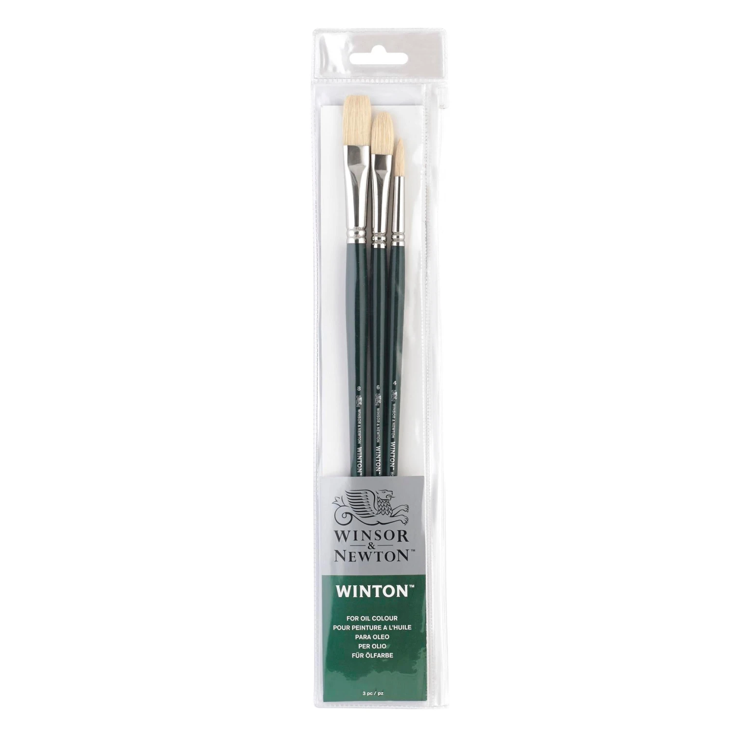 Winsor & Newton Winton Long Handled Hog Brush - 3 Brush Wallet 3 Winsor & Newton Winton Long Handled Hog Brush - 3 Brush Wallet