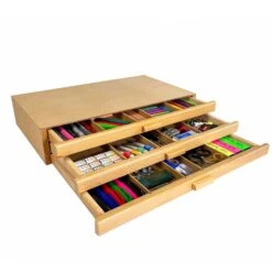 Artists Wooden Storage Cabinet - 3 Drawer -Painting Supplies 3Drawer 5