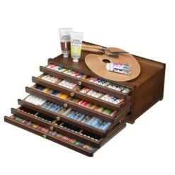 MEEDEN Artists Supplies Storage Box 6 Drawer - Walnut Finish 8 MEEDEN Artists Supplies Storage Box 6 Drawer - Walnut Finish -Painting Supplies 6 Drawer Artist Supply Storage