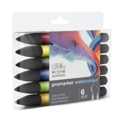 Winsor & Newton Promarker Watercolour Set Of 6 - Basic Tones
