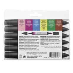 Winsor & Newton Promarker Watercolour Set Of 6 - Floral Tones -Painting Supplies 884955073933 W NPROMARKERWATERCOLOURFLORALTONESX6SET BACK 884955073933 HighResolution