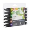 Winsor & Newton Promarker Watercolour Set Of 6 - Foliage Tones -Painting Supplies 884955073995 W NPROMARKERWATERCOLOURFOLIAGETONESX6SET ANGLE 884955073995 HighResolution