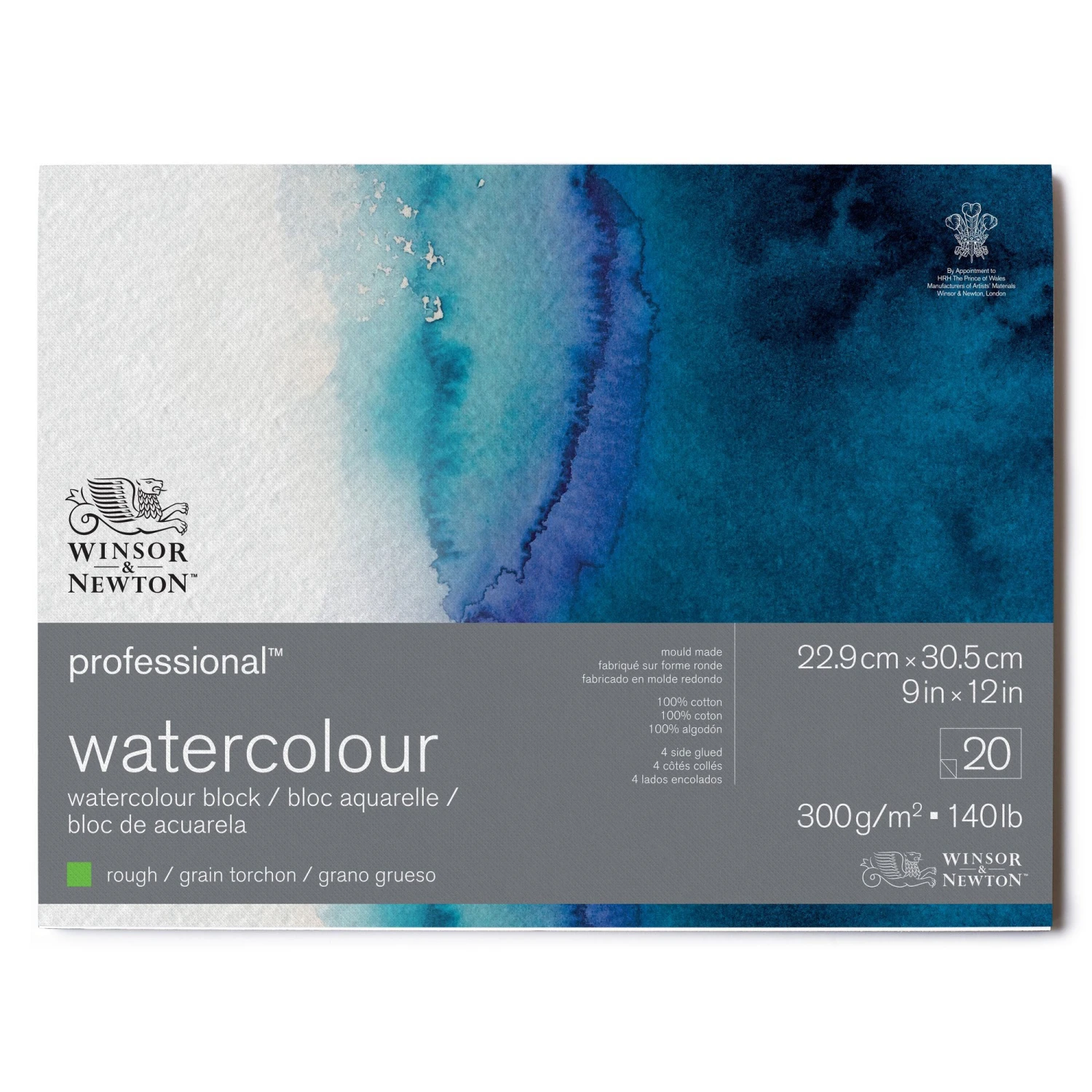Winsor & Newton Professional Watercolour Block 300gsm/ 140Ib 20 Sheets - Rough 4 Winsor & Newton Professional Watercolour Block 300gsm/ 140Ib 20 Sheets - Rough - Image 2