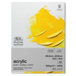 Winsor & Newton Acrylic Pads - 300gsm -Painting Supplies 884955076750 WN ACRYLIC PAD 300 31X41 884955076750 FRONT High Resolution
