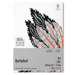 Winsor & Newton Bristol Board - 250gsm -Painting Supplies 884955076996 WN BRISTOL PAD 250 A4 884955076996 FRONT