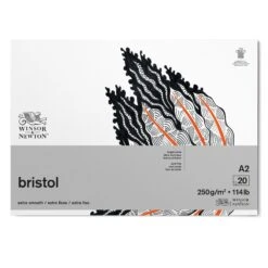 Winsor & Newton Bristol Board - 250gsm -Painting Supplies 884955077016 WN BRISTOL PAD 250 A2 884955077016 FRONT