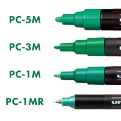 POSCA Markers - 8 Standard Colours - Assorted Sizes 11 POSCA Markers - 8 Standard Colours - Assorted Sizes -Painting Supplies 8 Standard Size Closeup green