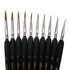 ARTessentials Ultra Fine Tip Artists Brushes - Set Of 10 13 ARTessentials Ultra Fine Tip Artists Brushes - Set Of 10 -Painting Supplies AD Minature Brush 2