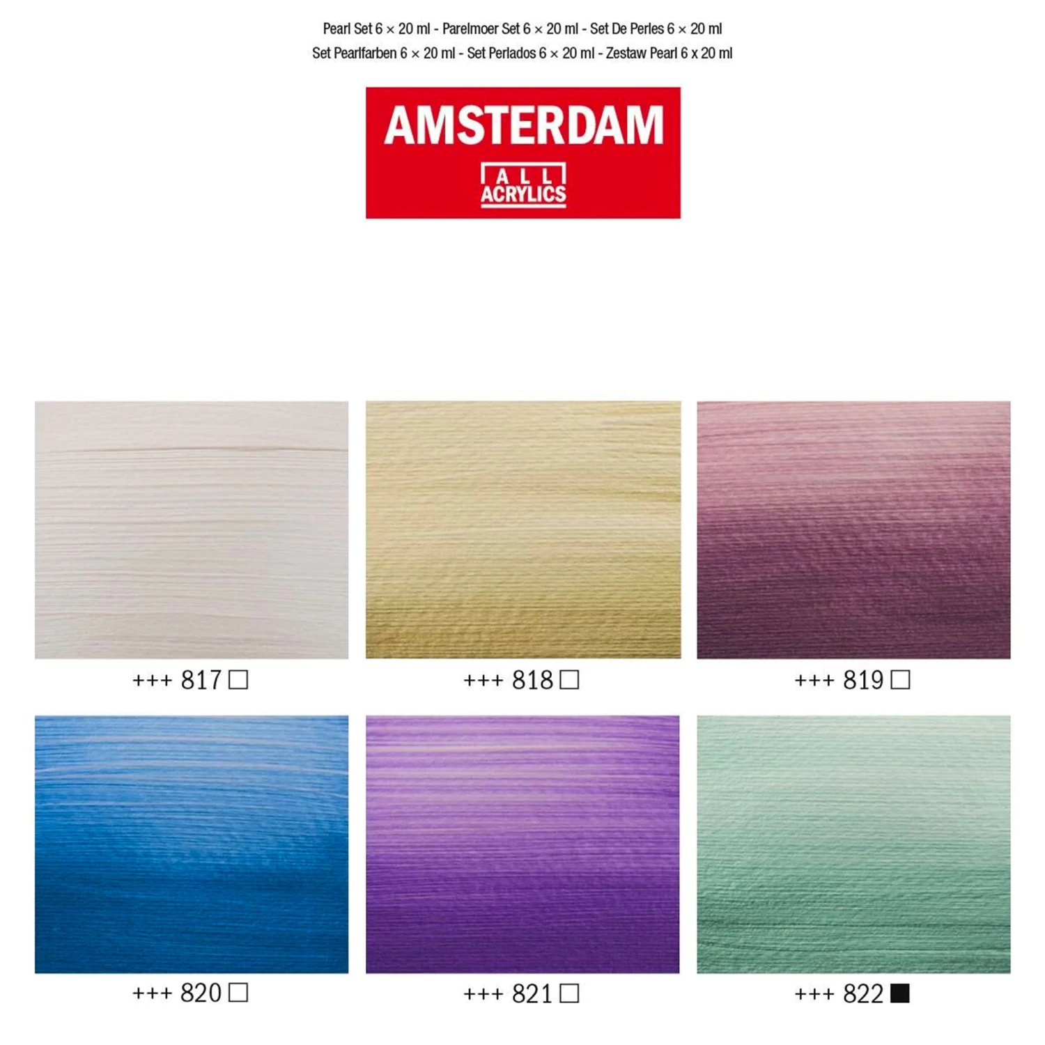 Amsterdam Acrylic Paint Pearl Colours Set 6 X 20ml 6 Amsterdam Acrylic Paint Pearl Colours Set 6 X 20ml - Image 4