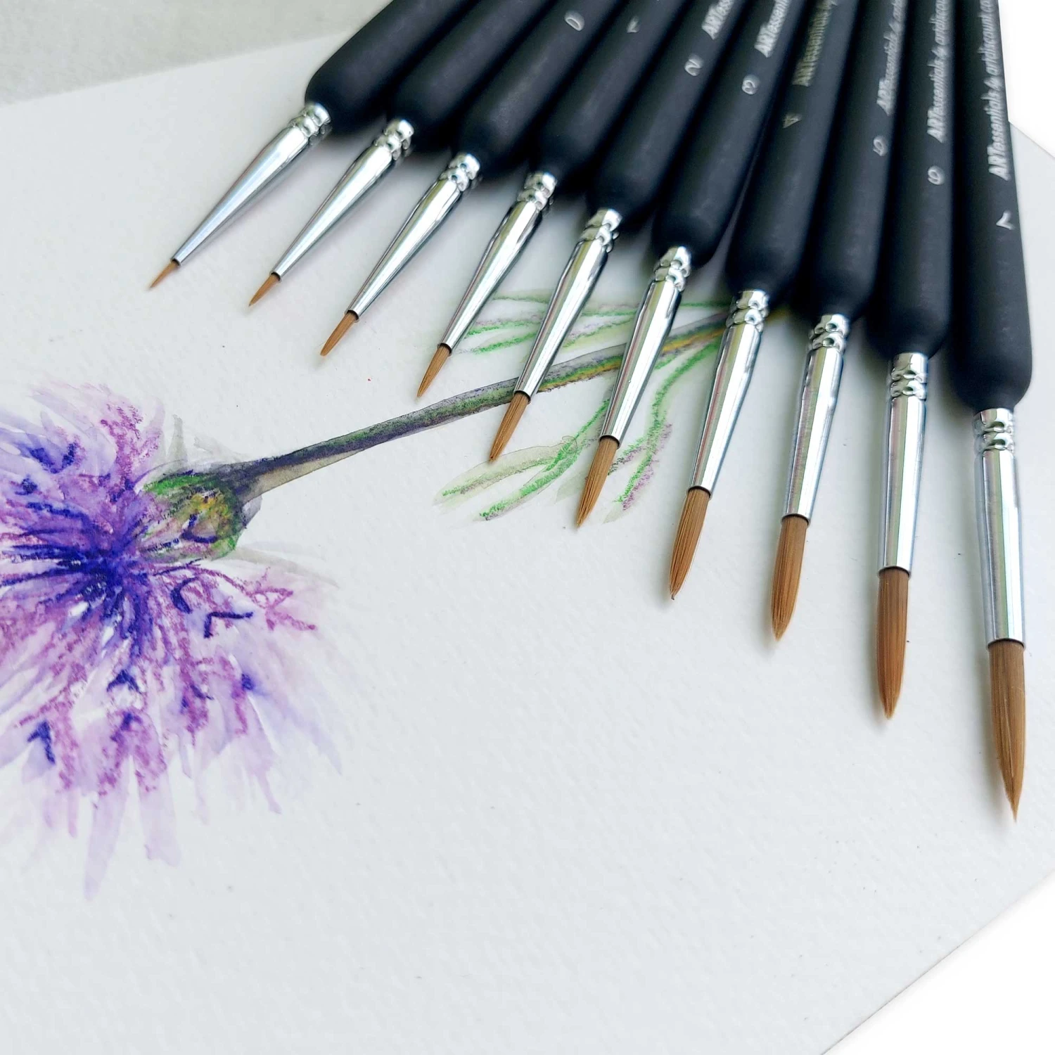 ARTessentials Ultra Fine Tip Artists Brushes - Set Of 10 5 ARTessentials Ultra Fine Tip Artists Brushes - Set Of 10 - Image 3