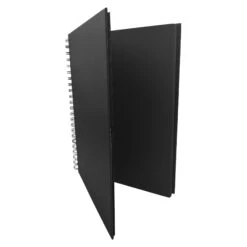 Seawhite Black Card Hardback Spiral Sketchbook - 220gsm - 40 Sheets -Painting Supplies Black Hardback Spiral Pad 2