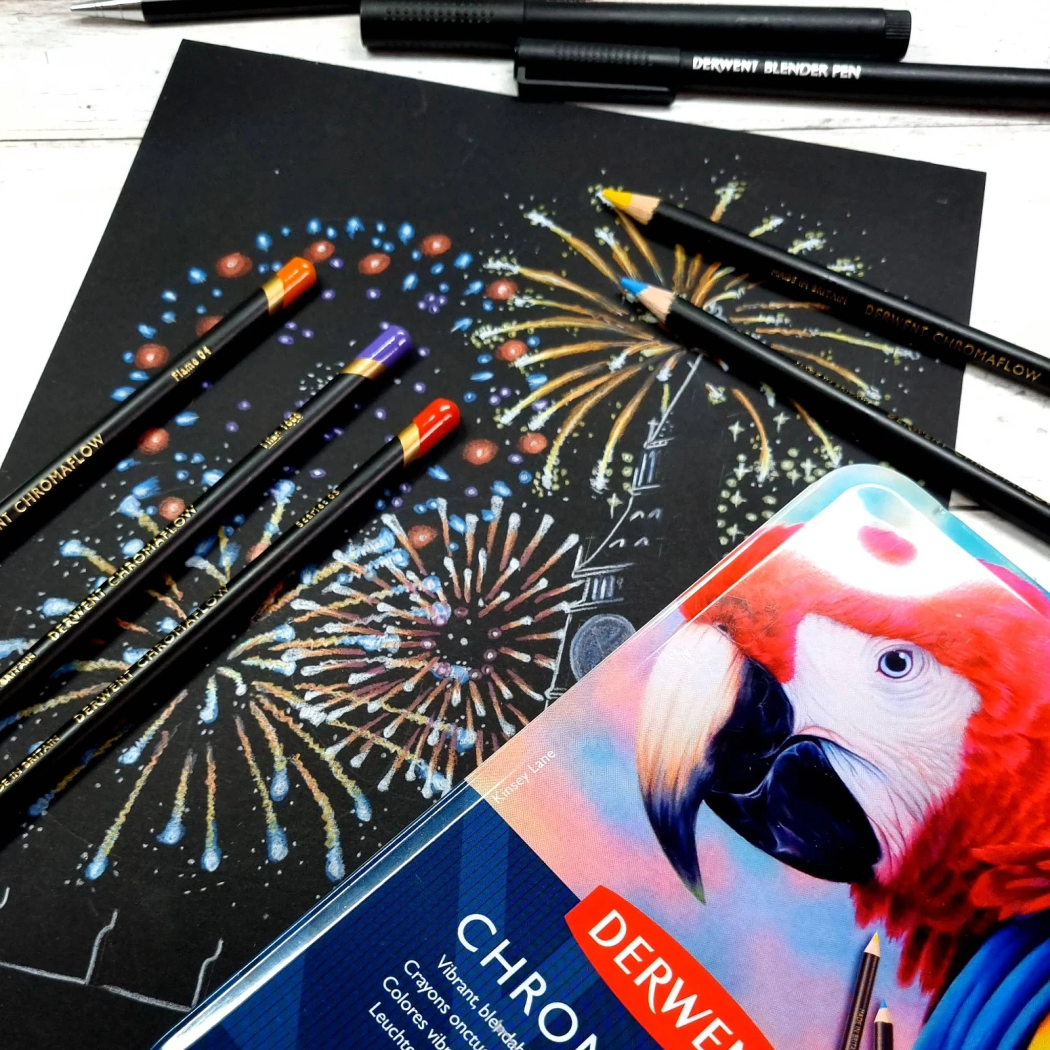 Derwent Chromaflow Pencils - Set Of 12 - FREE Set Of 2 Blender Pens 5 Derwent Chromaflow Pencils - Set Of 12 - FREE Set Of 2 Blender Pens - Image 3