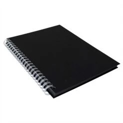 Daler-Rowney Black Paper Hard Back Spiral Sketchbook 180gsm 40 Sheets