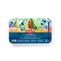 Derwent Inktense Watercolour Ink Pencils Tin Of 100 Assorted Colours -Painting Supplies Derwent Inktense Pencils 100 Front