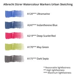 Faber-Castell Albrecht Dürer Watercolour Markers - Urban Sketch - Set Of 5 9 Faber-Castell Albrecht Dürer Watercolour Markers - Urban Sketch - Set Of 5 -Painting Supplies Faber Castell Watercolour Markers Urban Sketching swatches
