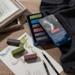 Derwent XL GRAPHITE Blocks Tin Of 6 -Painting Supplies Graphite XL Blocks Lifestyle
