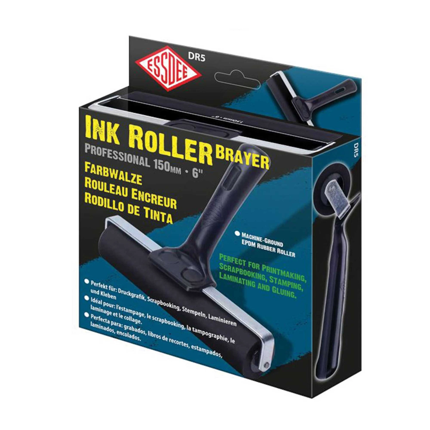 Essdee Professional Ink Roller (Black Handle) - 15cm 4 Essdee Professional Ink Roller (Black Handle) - 15cm - Image 2