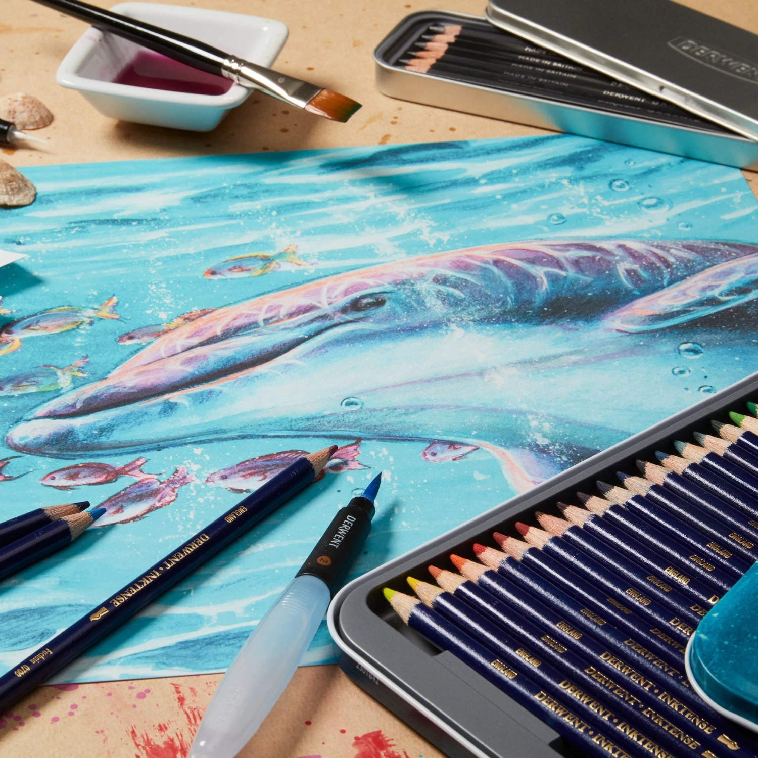 Derwent Inktense Watercolour Ink Pencils - Tin Of 72 Assorted Pencils 6 Derwent Inktense Watercolour Ink Pencils - Tin Of 72 Assorted Pencils - Image 4