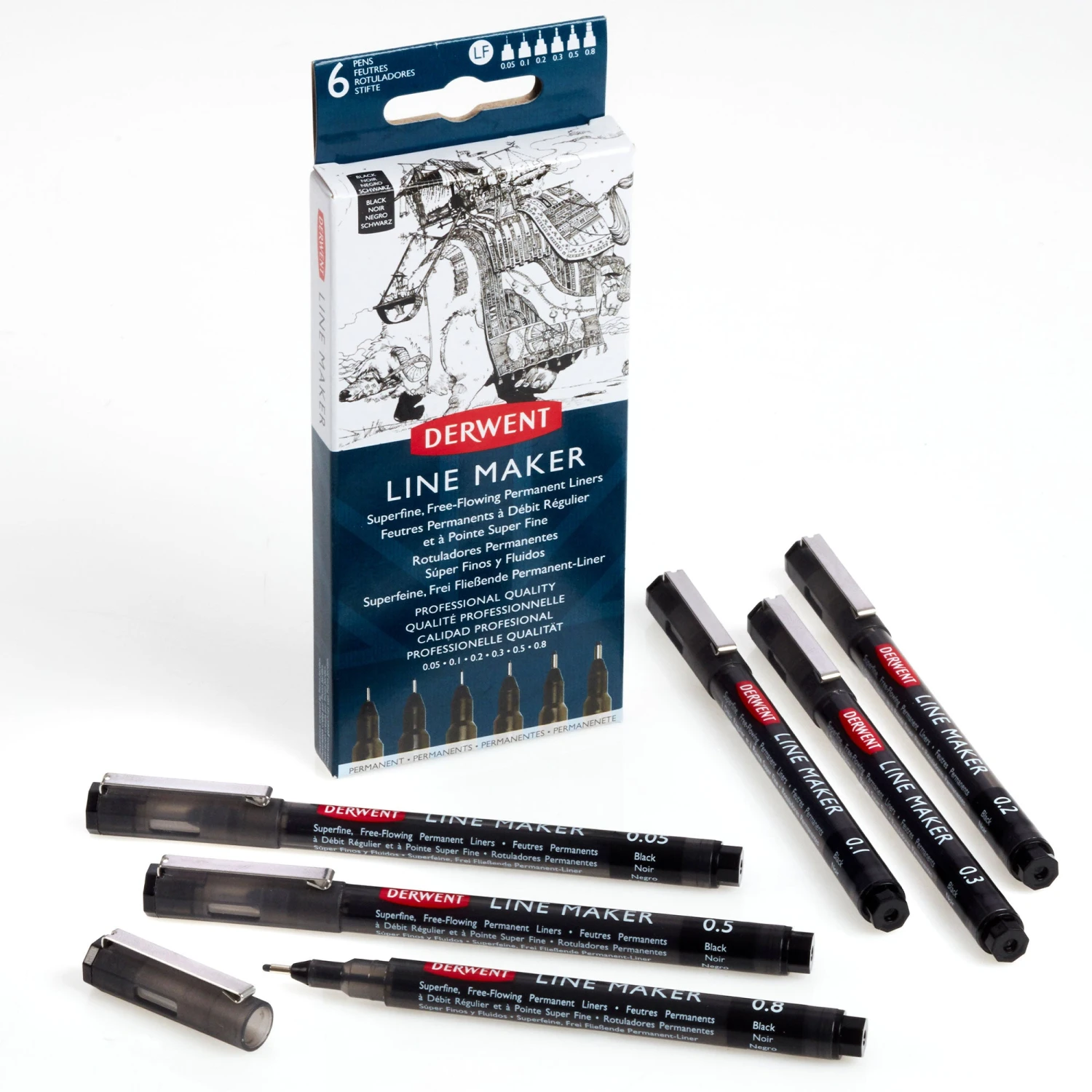 Derwent Line Maker - Set Of 6 Black 4 Derwent Line Maker - Set Of 6 Black - Image 2