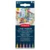 Derwent Line Maker - Set Of 6 Assorted Colours -Painting Supplies Line Marker Assorted Colours 1