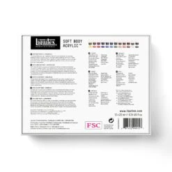 Liquitex Soft Body Acrylic Essentials Set - 12 X 22ml -Painting Supplies Liquitex soft body acrylic set box closed