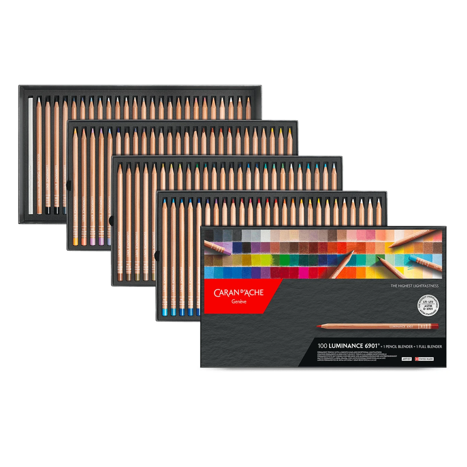 Caran D'Ache LUMINANCE 6901 Box Of 100 + 2 Blenders 4 Caran D'Ache LUMINANCE 6901 Box Of 100 + 2 Blenders - Image 2