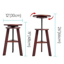 MEEDEN Artists Drafting Stool With Adjustable Height - Deep Walnut -Painting Supplies Meeden stool 2