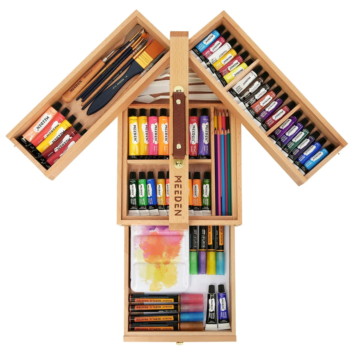 MEEDEN Wooden Art Supply Storage Box 3 Levels 7 MEEDEN Wooden Art Supply Storage Box 3 Levels - Image 5