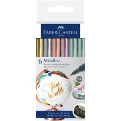 Faber-Castell Set Of 6 Metallic Bullet Nib Pens
