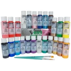 Pebeo Multi-Surface Acrylics Set - Glossy/Pearlescent Colours - 24 X 59ml