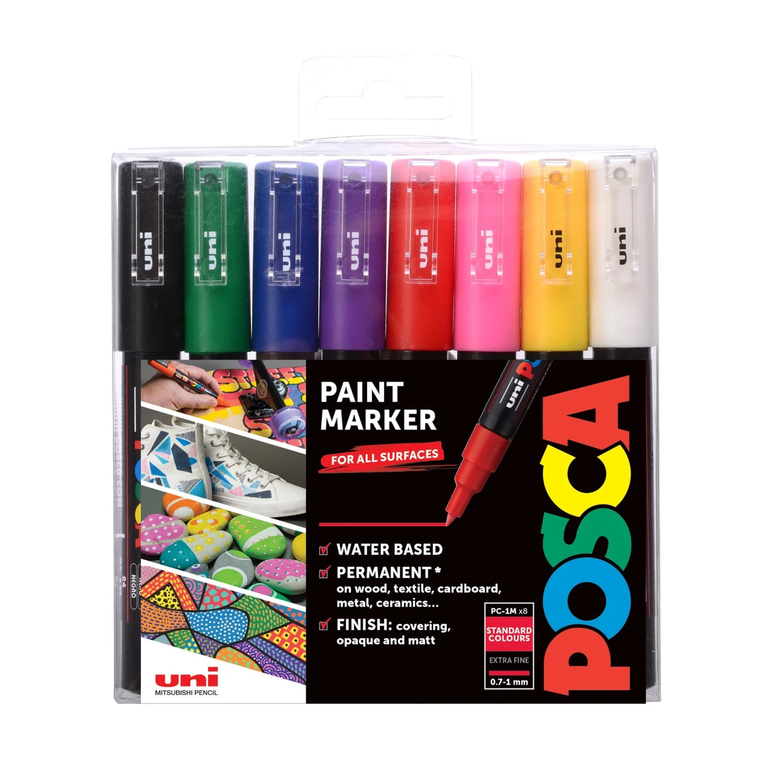 POSCA Markers - 8 Standard Colours - Assorted Sizes 4 POSCA Markers - 8 Standard Colours - Assorted Sizes - Image 2