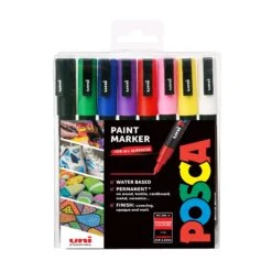 POSCA Markers - 8 Standard Colours - Assorted Sizes 9 POSCA Markers - 8 Standard Colours - Assorted Sizes -Painting Supplies PC 3M8pcStandard