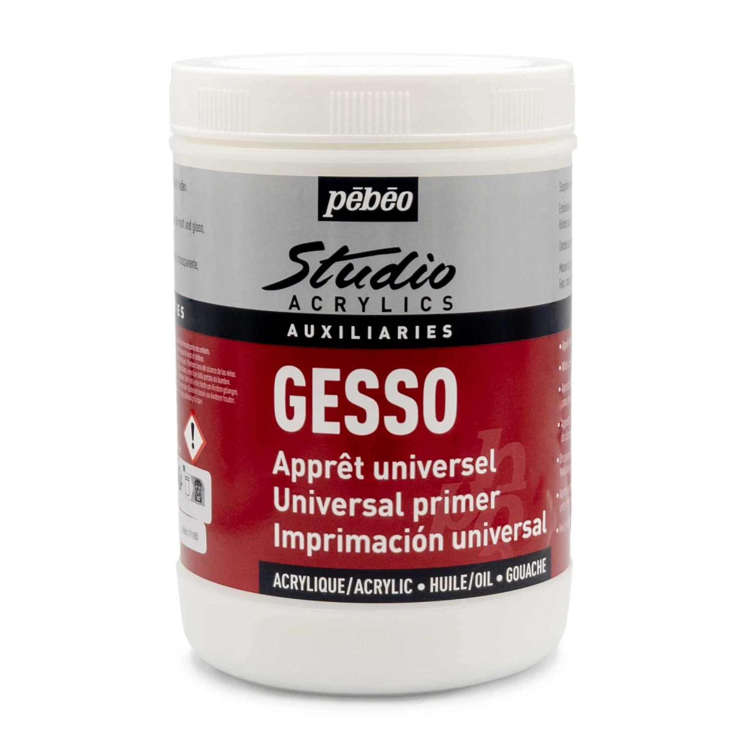 Pebeo Studio Acrylics Gesso - 1 Litre Pot 3 Pebeo Studio Acrylics Gesso - 1 Litre Pot