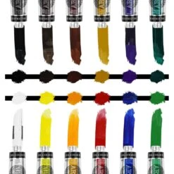 PHOENIX Studio Artist Oil Paint Set - 12 X 40ml Tubes -Painting Supplies Phoenix oil tubes 12