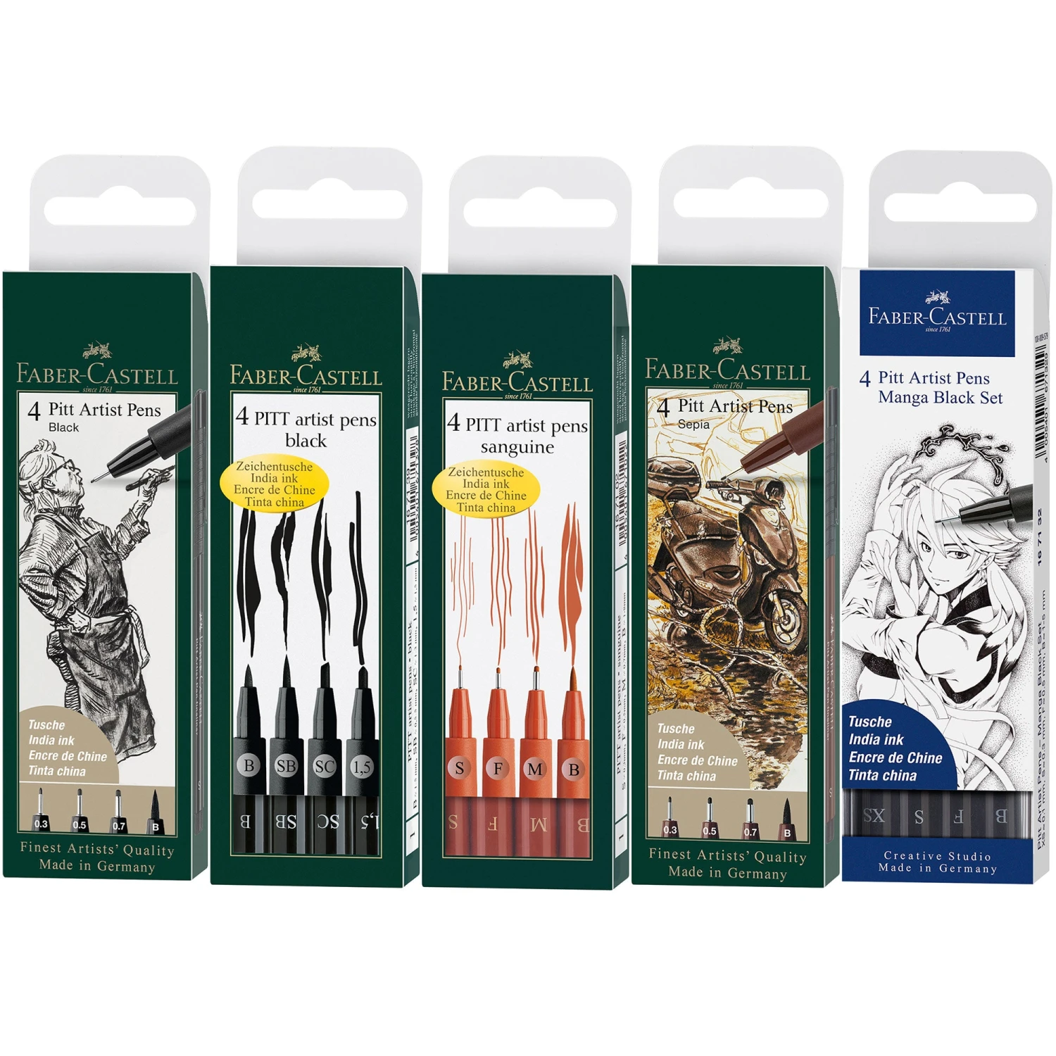 Faber-Castell Fine Pitt Brush Pen Sets Of 4 3 Faber-Castell Fine Pitt Brush Pen Sets Of 4