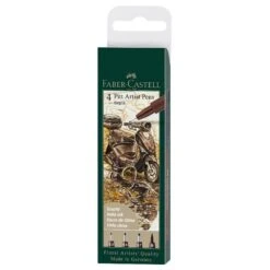 Faber-Castell Fine Pitt Brush Pen Sets Of 4 12 Faber-Castell Fine Pitt Brush Pen Sets Of 4 -Painting Supplies Pitt Brush Sepia