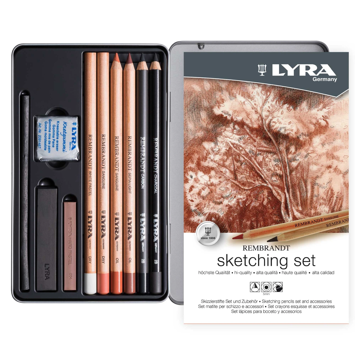 Lyra Rembrandt Sketching Pencils & Accessories Set 3 Lyra Rembrandt Sketching Pencils & Accessories Set