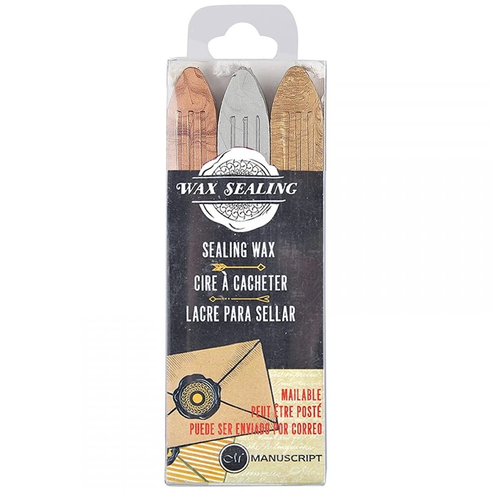 Manuscript Sealing Wax Gold, Silver & Bronze 3 Manuscript Sealing Wax Gold, Silver & Bronze