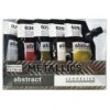 Sennelier Abstract Acrylic Paint Pouches - 5 X 120ml - Metallics -Painting Supplies Sennelier metallics set