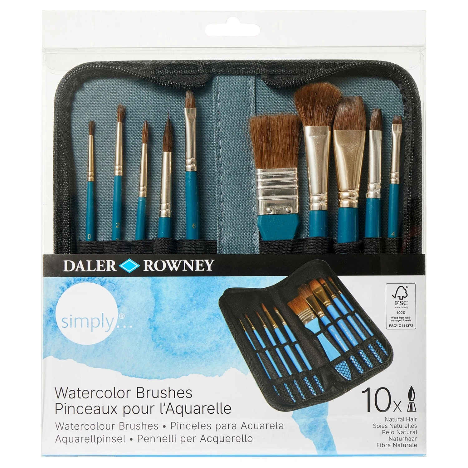 Daler-Rowney Simply Natural Hair Brush Zip Case 3 Daler-Rowney Simply Natural Hair Brush Zip Case