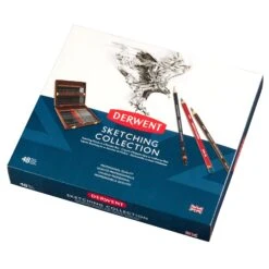 Derwent Sketching Pencils Wooden Box Of 48 -Painting Supplies Sketching Wooden Box 3